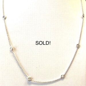 Sterling Silver CZ Station Necklace